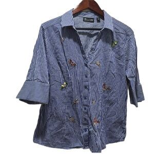 🦋7th avenue design studio New York & company Gem embellished blouse size XL